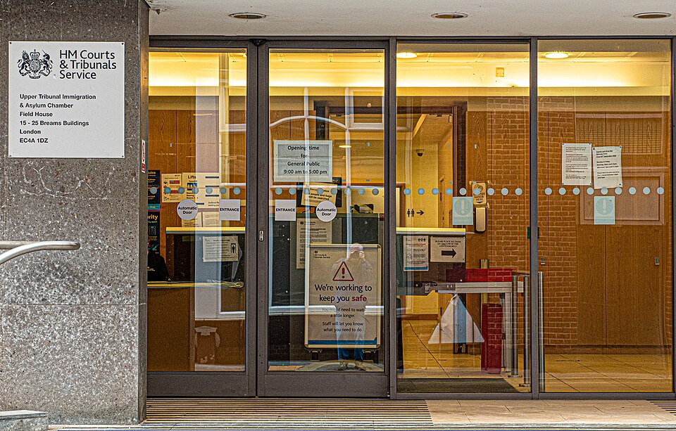 HM Courts &amp; Tribunal Service's Field House Tribunal Hearing Centre, 15-25 Breams Buildings, London EC4A 1DZ, one of the venues used by the Upper Tribunal Immigration &amp; Asylum Chamber and First-tier Tribunal (Charity) which was created in 2008 to hear appeals against decisions of the Charity