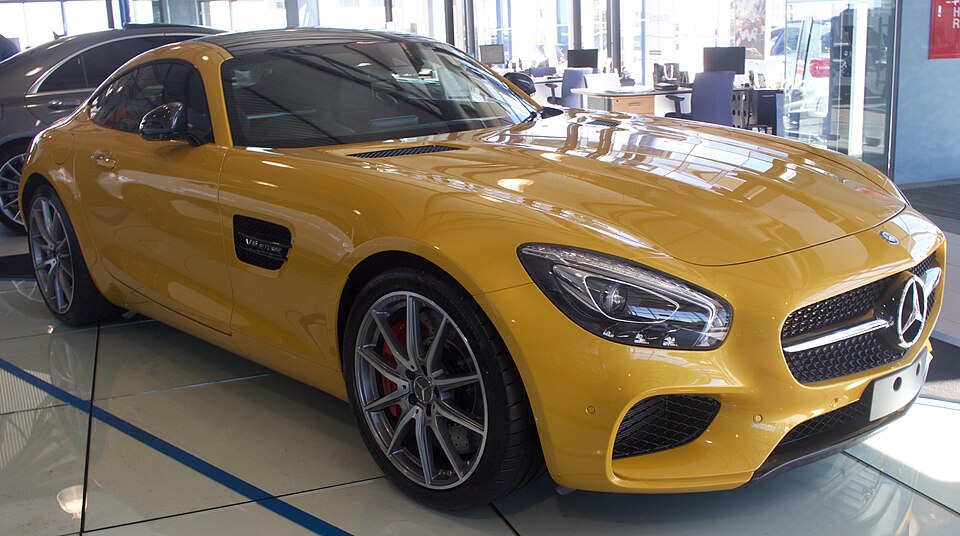 2016 Mercedes-AMG GT (C 190) S coupe. Photographed at Diesel Motors, St James, Western Australia, Australia.