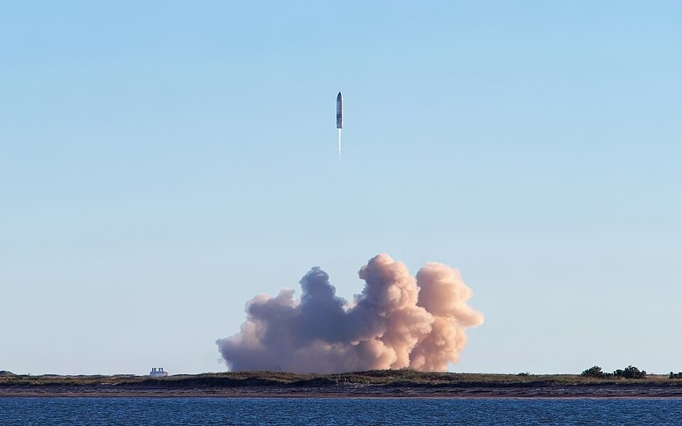 Launch of SpaceX's Starship SN8 prototype, as viewed from South Padre Island, Texas.