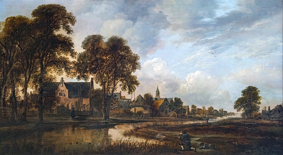 Beaux-Arts de Carcassonne - Village hollandais au bord d'un canal - Aert Van Der Neer - Joconde04400000297