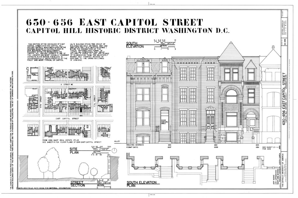 630-656 East Capitol Street, Washington, District of Columbia, DC HABS DC,WASH,583- (sheet 1 of 4)