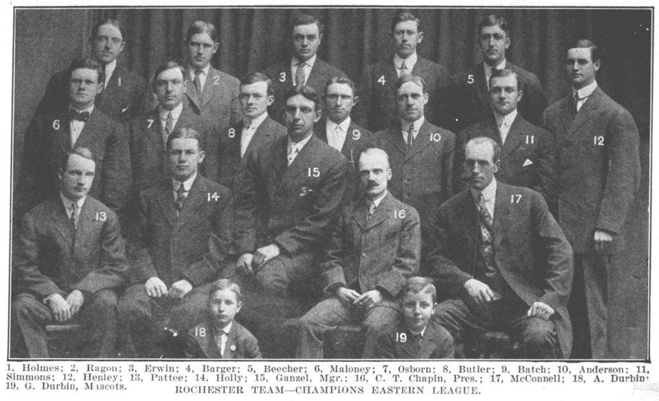 The 1909 Rochester Hustlers, a minor league baseball team from Rochester, New York
