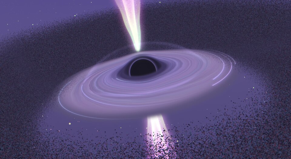 An artist's concept of an active galactic nucleus highlighting the jets.Credit: NASA’s Goddard Space Flight Center’s Conceptual Image Lab