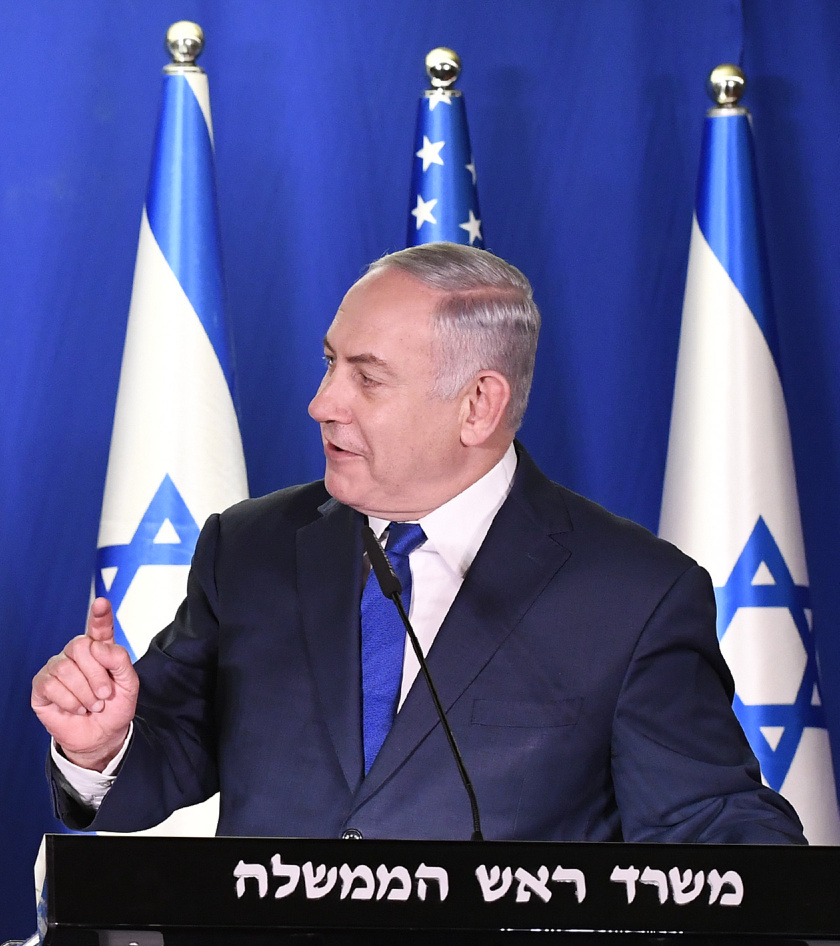 Vice President of the United States Mike Pence and Israeli Prime Minister Benjamin Netanyahu deliver remarks before dinner at the Prime Minister’s Residence in Jerusalem January 22, 2018.