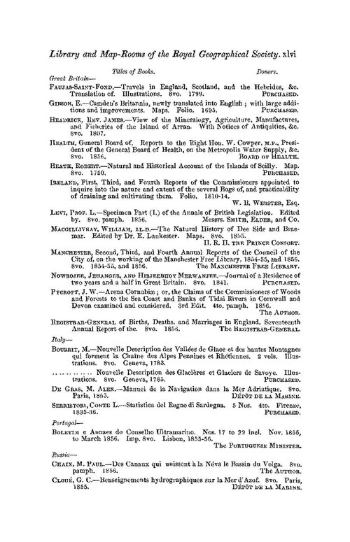 "Accessions to the Library and Map-Rooms, to May, 1857" is an article from <a href="/search.php?query=collection%3Ajstor_jroyageogsocilon%20AND%20volume%3A27" rel="nofollow">Journal of the Royal Geographical Society of London, Volume 27</a>. View more articles from <a href="/search.ph