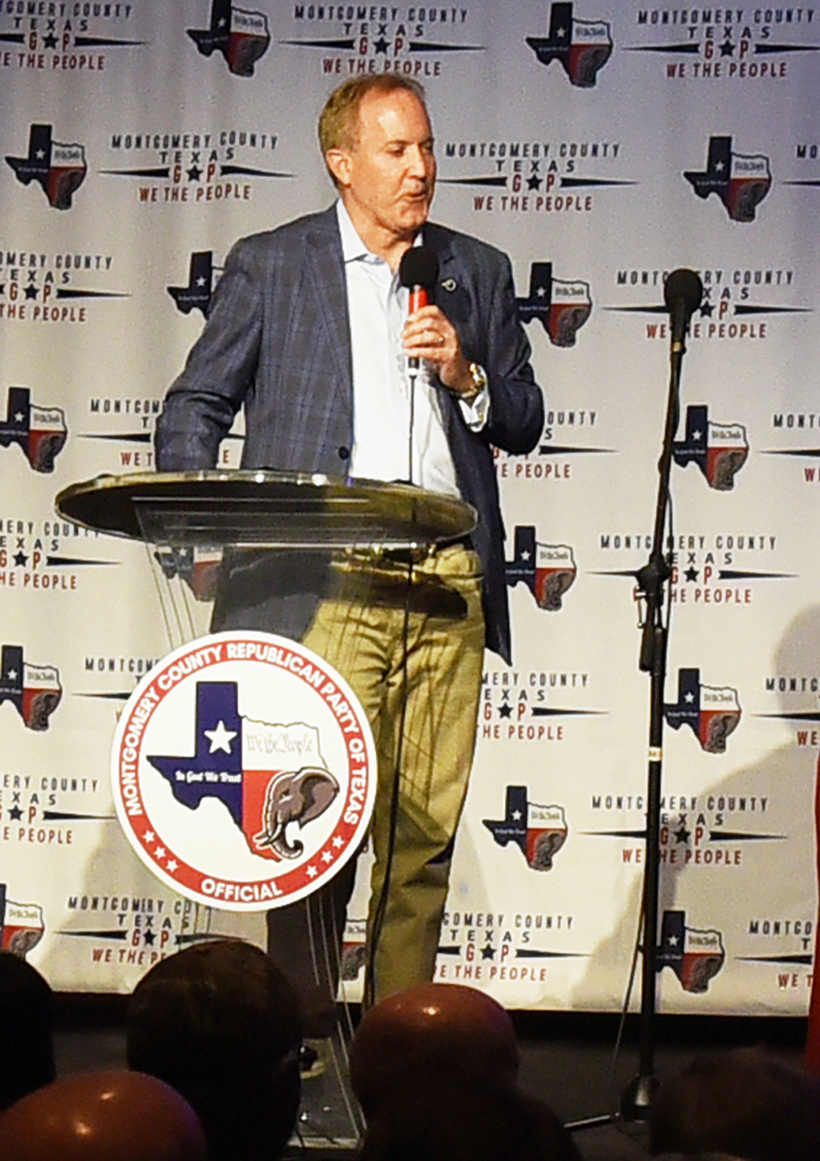 This is picture of Ken Paxton at a political rally in The Woodlands, Texas on January 7, 2025.