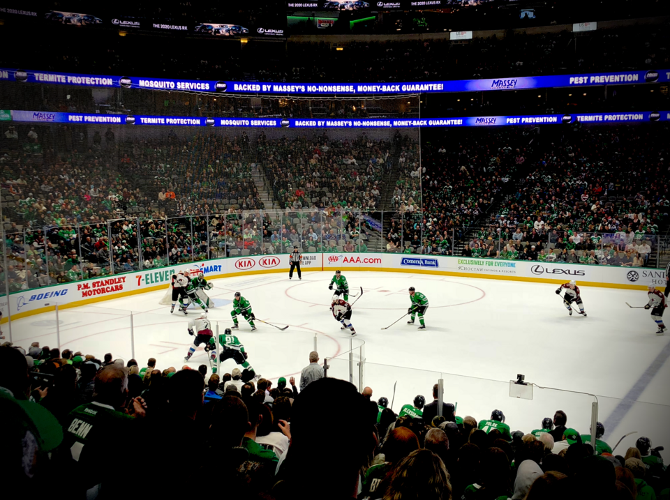 Dallas Stars-Colorado Avalanche at the American Airlines Center on December 28, 2019.