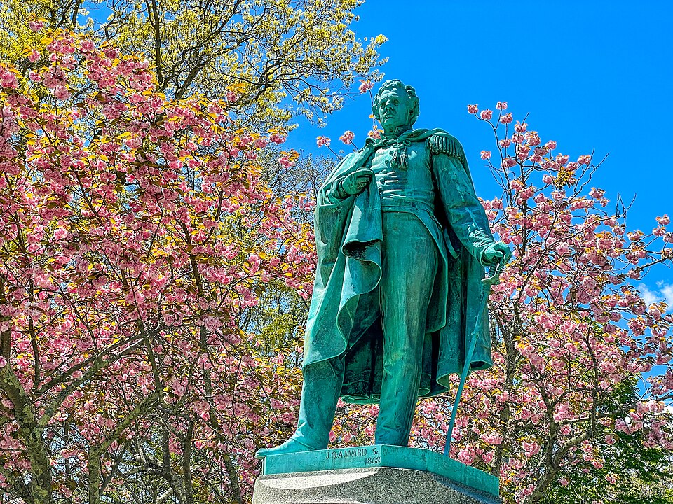 Commodore Matthew C. Perry Monument in Touro Park, Newport, Rhode Island