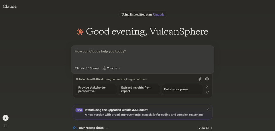 Screenshot of Claude AI website (https://claude.ai)