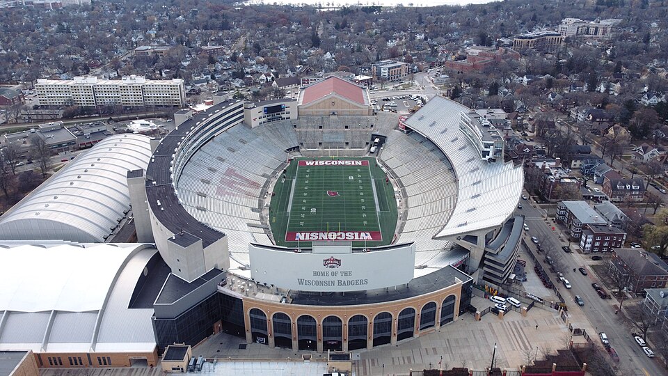 Camp Randall, the football stadium at the University of Wisconsin.