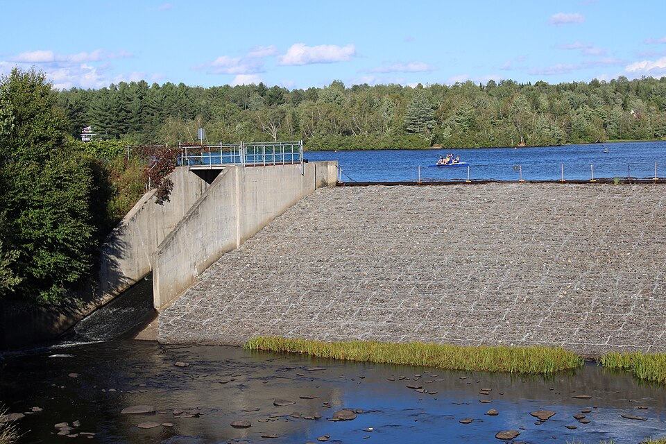 Lake Boissonneault in Saint-Claude, Québec is a a reservoir for the paper mill in Windsor