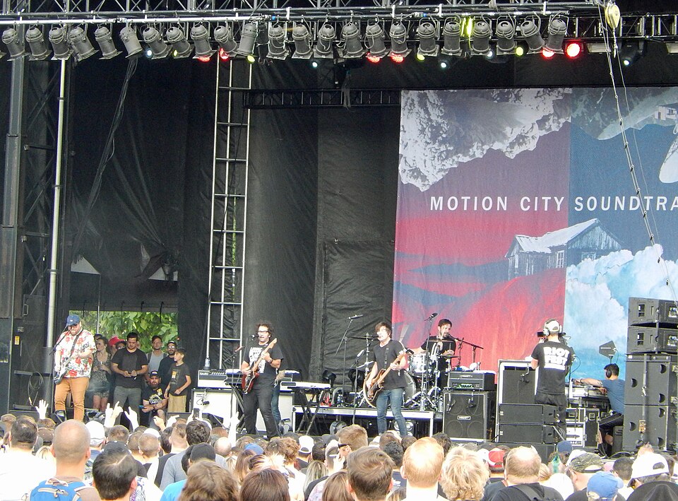 Motion City Soundtrack playing their second-to-last concert at Riot Fest in Chicago on September 16, 2016.