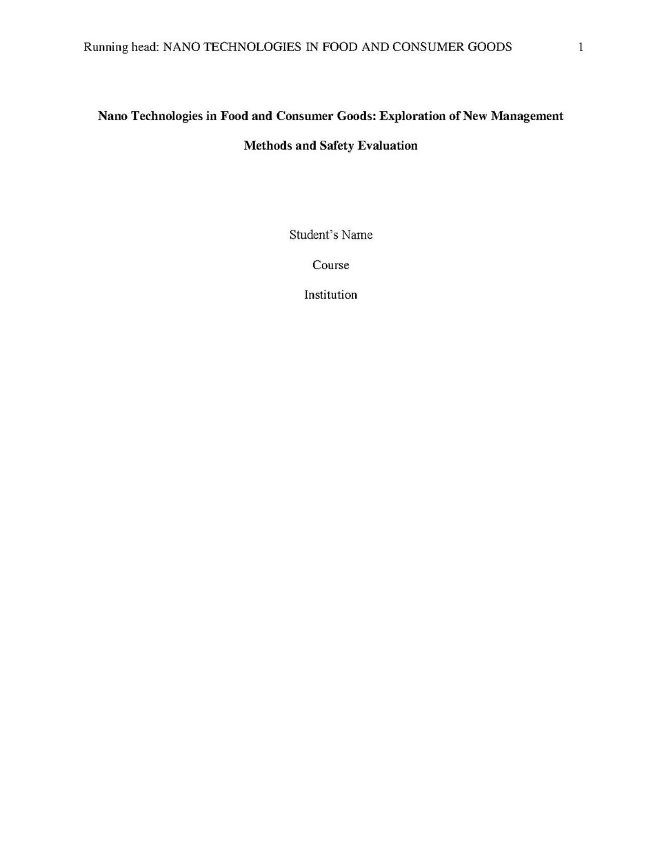 Nano Technologies