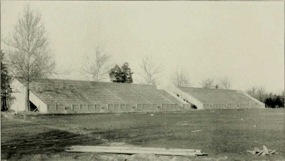 A picture of Emerson field from 1915 or 1916, where the North Carolina football team played their home games.