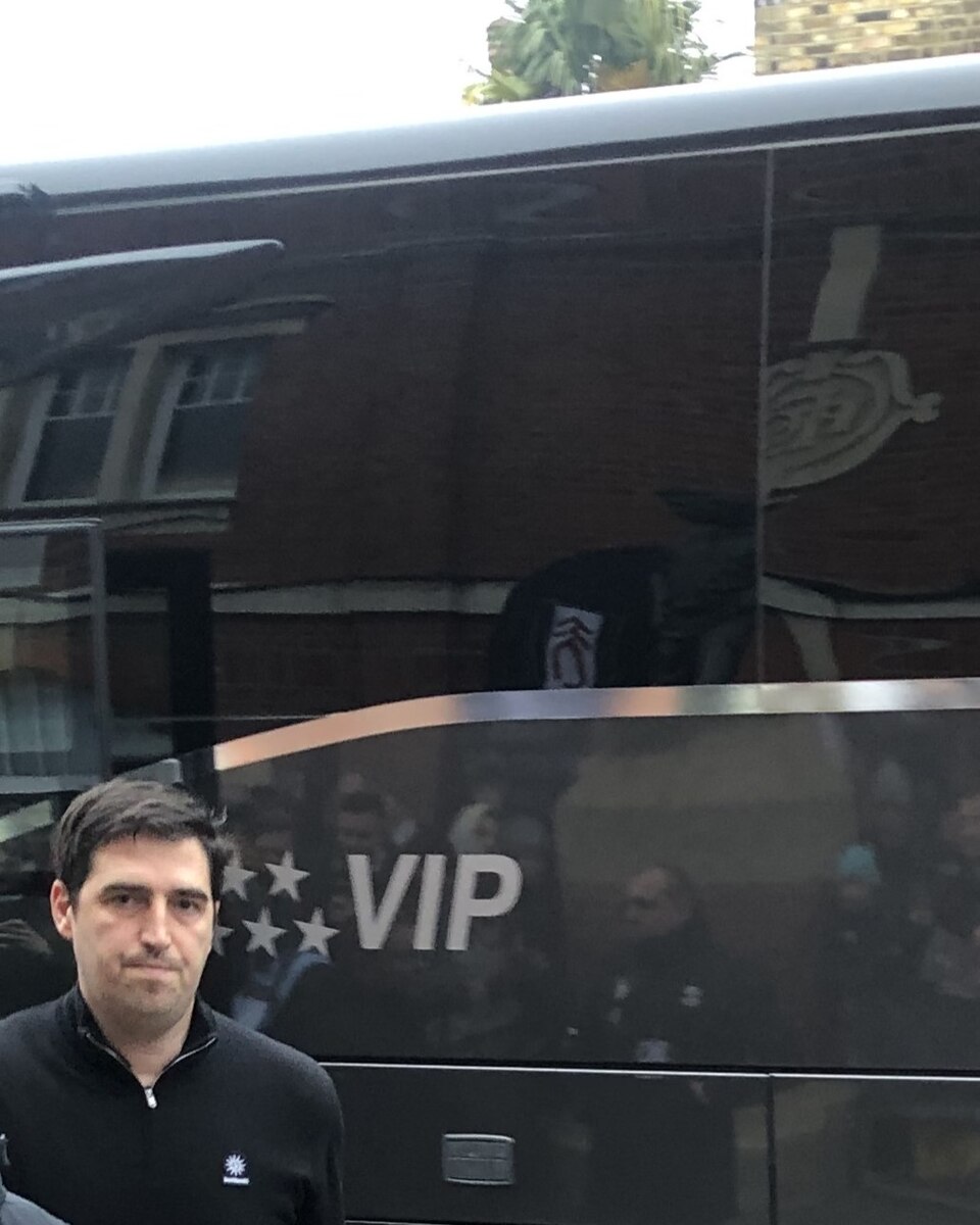 Andoni Iraola arrives at the stadium prior to the Premier League match between Fulham FC and AFC Bournemouth at Craven Cottage.