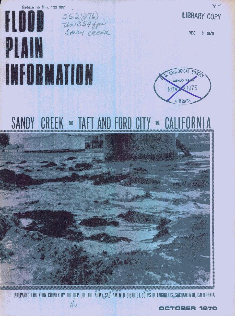 Flood plain information- Sandy Creek, Taft and Ford City, California - USACE-p266001coll1-9716
