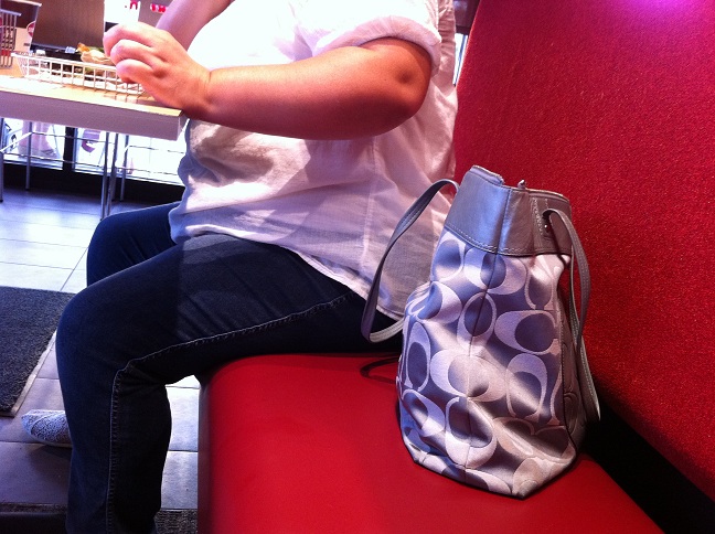 Obese woman at a Smashburger