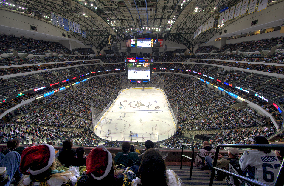 American Airlines Center during a Dallas Stars National Hockey League (NHL) game. This photo was taken on December 4, 2009.