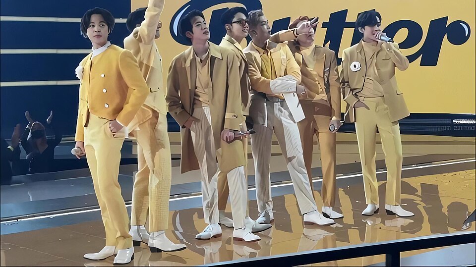 BTS performing "Butter" at the American Music Awards in 2021.