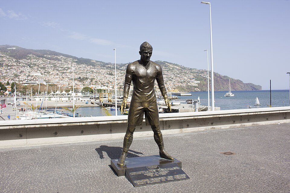 Bronze Statue of Cristiano Ronaldo in Madeira.