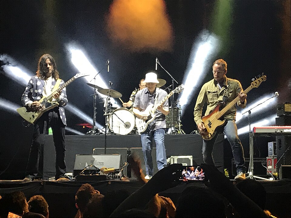 The band Weezer performing at Musikfest in Bethlehem, Pennsylvania on August 5, 2019.