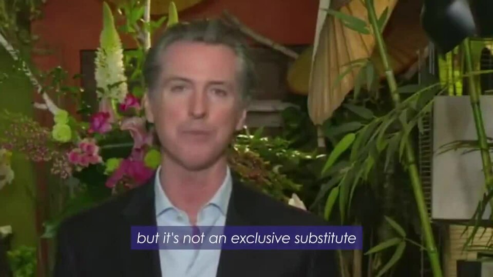 Gavin Newsom speaks about mail-in ballot election in California