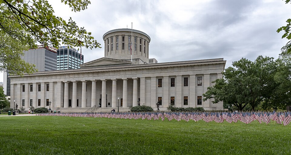 2,977 flags were placed on September 11th 2018 on the Ohio Statehouse lawn in memorial to an american life that was lost on this day in 2001.