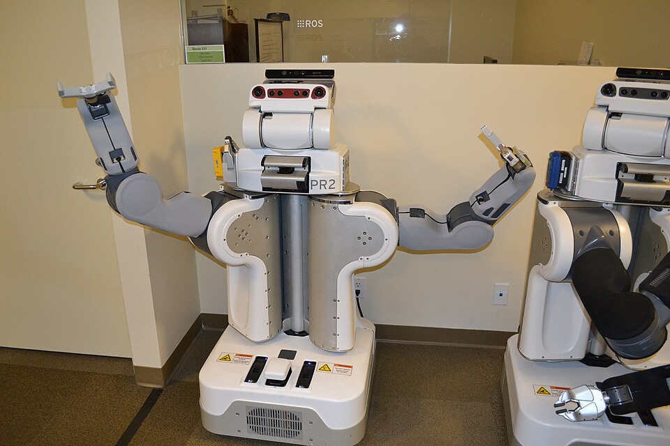 PR2 robot with advanced grasping hands