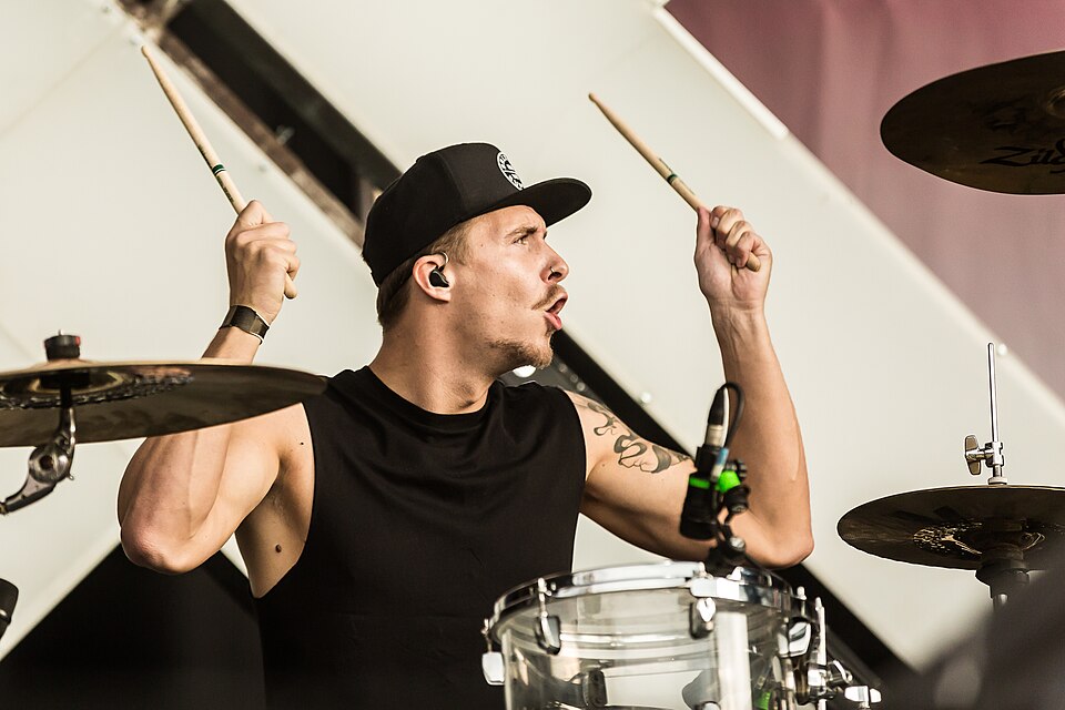 The German metalcore band Eskimo Callboy at the With Full Force Summer Open Air 2018 in Ferropolis, Germany.