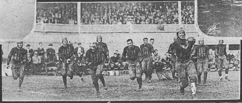A scene from the October 24, 1925 football game between the Georgia Bulldogs and the Vanderbilt Commodores in Sanford Field in Athens, Georgia