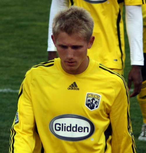 Andrew Peterson photographed by Jim Early on April 29, 2008 at the Jesse Owens Memorial Stadium on the campus of Ohio State University. The Columbus Crew played The Ohio State Buckeyes in the seventh annual Connor Senn Memorial Match.