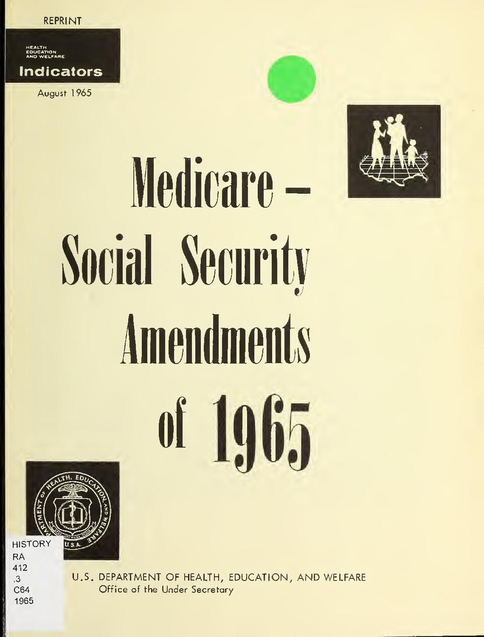 Cover title
At head of title: Reprint
"August, 1965."
Includes bibliographical references (p. 35-39)
Subjects: United States; Medicare; Older people; Social security