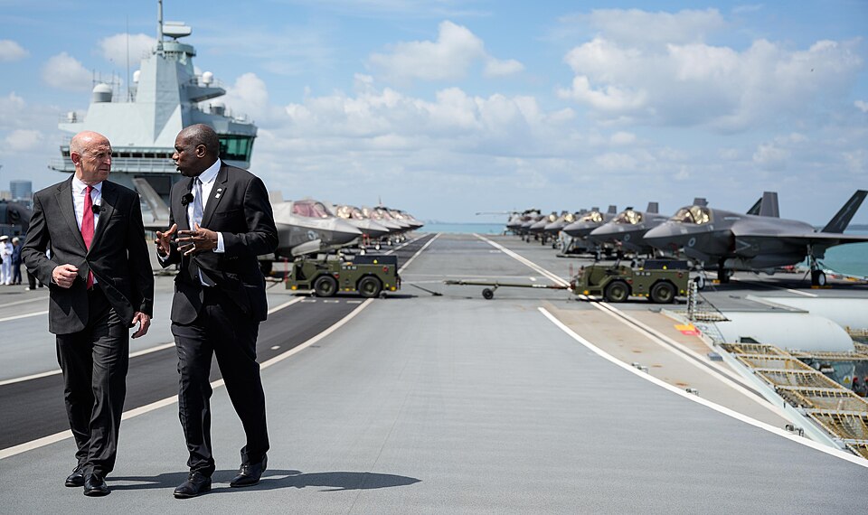 27 July 2025, Darwin, Australia. Foreign Secretary David Lammy and Defence Secretary John Healey visit the UK's Carrier Strike Group, along with Australia's Foreign Minister Senator Penny Wong and Defence Minister Richard Marles