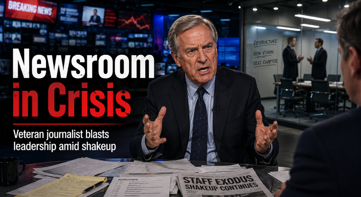 Former 60 Minutes correspondent Scott Pelley blasted CBS News leadership, called for change at the top, and said the newsroom is in crisis amid firings