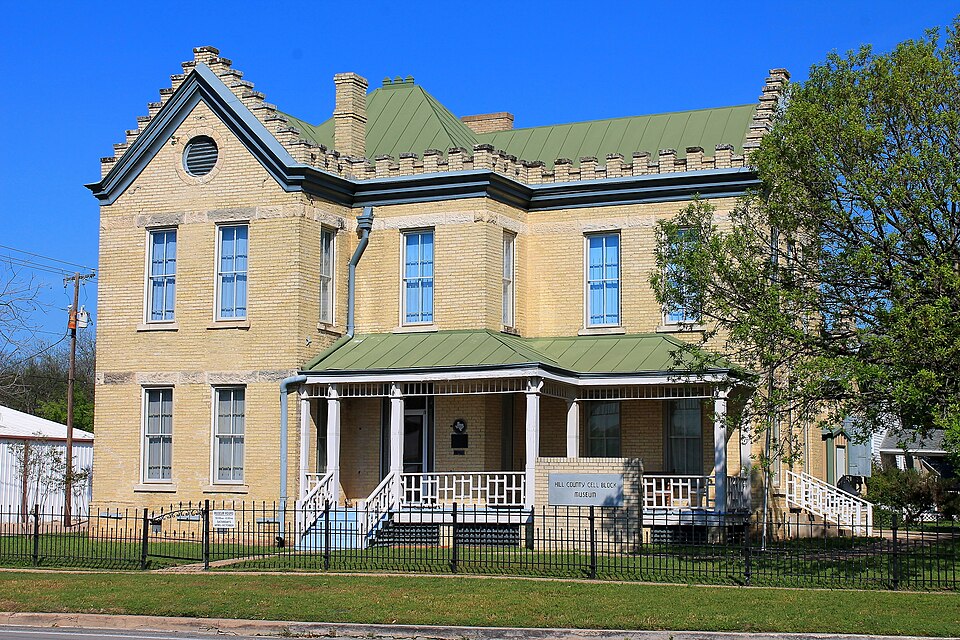 The former Hill County Jail, now known as the Hill County "Cell Block" Museum, in Hillsboro, Texas, United States.