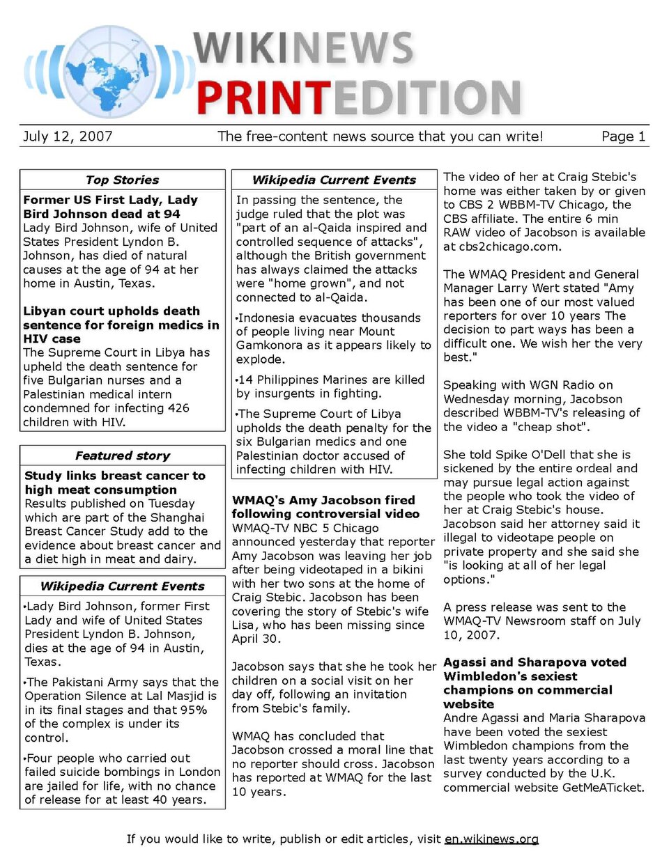 n:Wikinews:Print edition for July 12, 2007.