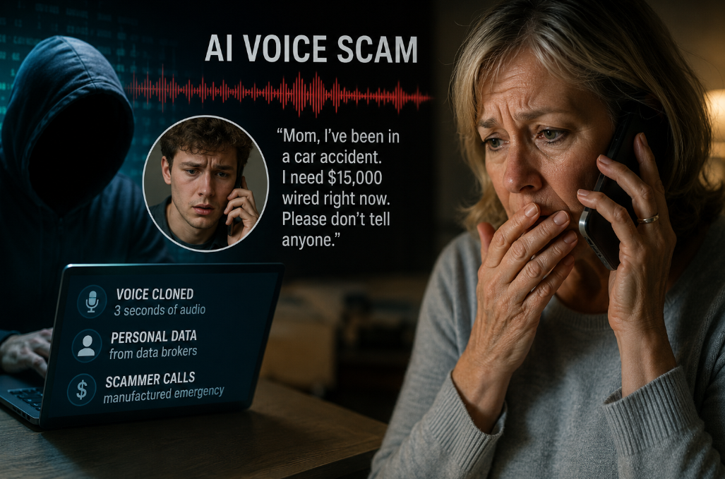 AI Voice Cloning Scams Surge, Using Three Seconds of Audio to Fool Families