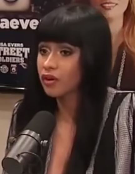 Cropped video still of Cardi B speaking to James David Manning on Street Soldiers with Lisa Evers in January 2016