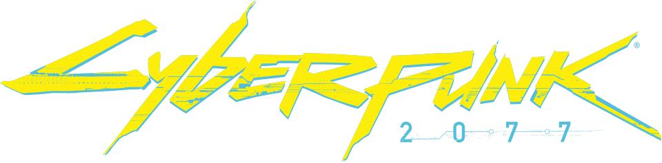 A logo for Cyberpunk 2077, a video game by CD Projekt RED