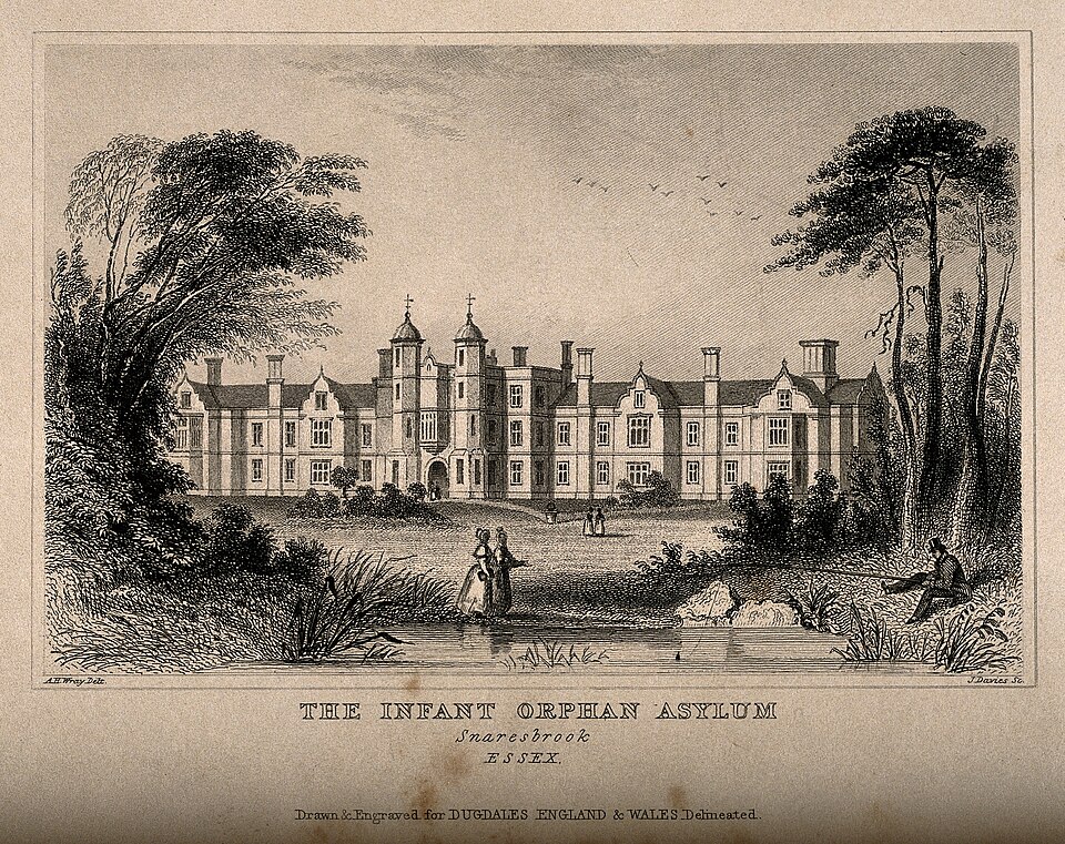 Infant Orphan Asylum, Snaresbrook, Essex: panoramic view. Etching by J. Davies after A.W. Wray.

Iconographic Collections
Keywords: John Henry Taylor; J. Davies; A. W. Wray