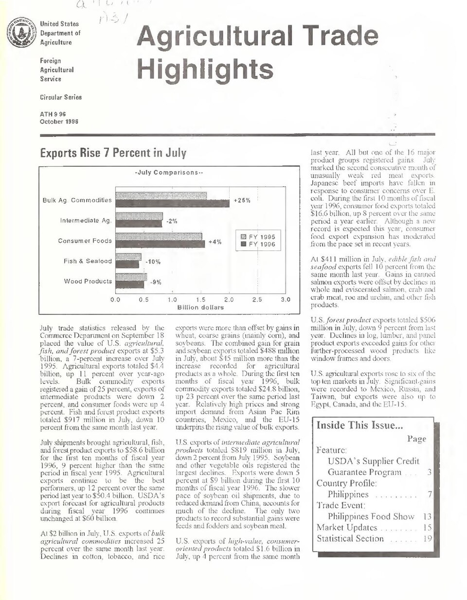 Description based on: Oct. 1989; title from caption
Vols. for Jan. 1990- has numeric designation: ATH -90-
Subjects: Produce trade United States Statistics Periodicals; Exports United States Statistics Periodicals