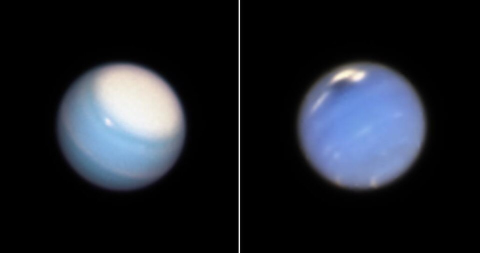 Sitting beyond Jupiter and Saturn in our Solar System, these two planets have only been visited once by a spacecraft, albeit briefly. NASA’s Voyager 2 spacecraft swung by Uranus in 1986, and Neptune in 1989, snapping the only close-up detailed images of these distant worlds.
The first images of Nept