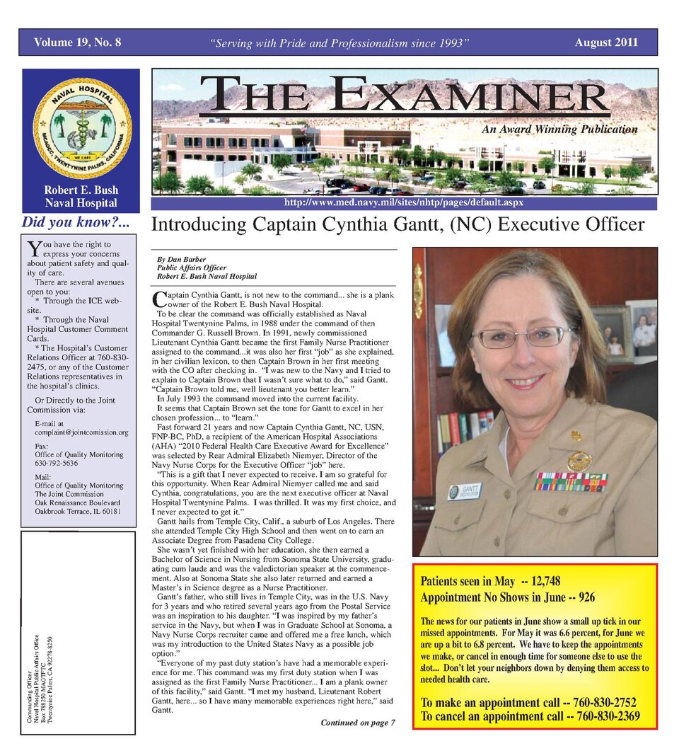 Introducing Captain Cynthia Gantt, (NC) Executive OfficerNew Model of Health Care Delivery and Communications Coming SoonAfricanized honey bees... How dangerous are they?Convenient Access to Online Accounts with One PasswordSix Tips to Save a Child from DrowningGot the New Baby Blues?Beneficiaries C