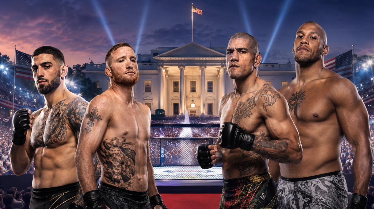 UFC Freedom 250 heads to the White House with Ilia Topuria vs. Justin Gaethje and Alex Pereira vs. Ciryl Gane in a card the promotion calls its biggest event ever.