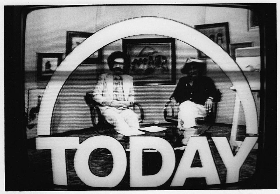 DeGrazia being interviewed on NBC Today Show circa 1976. Photograph by Dick Frontain.