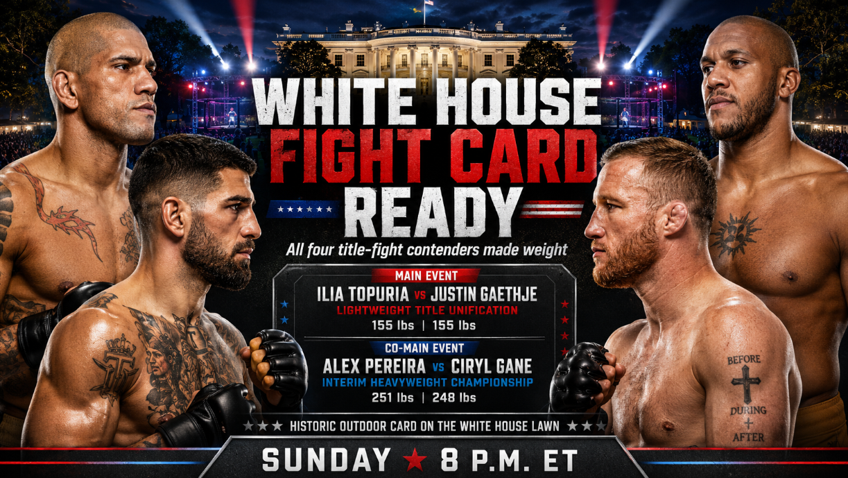 Topuria and Gaethje Set for Lightweight Title Unification at White House