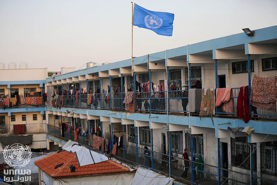 An UNRWA school which turned into a shelter in Deir el-Balah, Gaza Strip