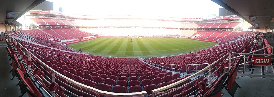 Panorama view of the inside of an empty Levi's Stadium, Santa Clara, California.