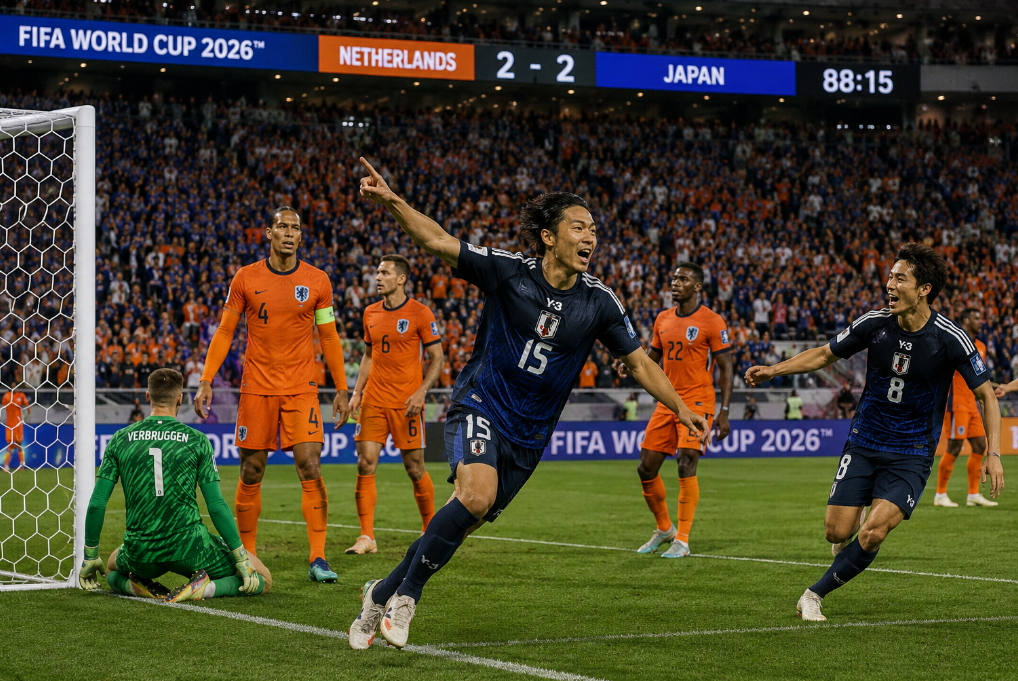 Japan Twice Comes From Behind to Draw 2-2 With Netherlands at World Cup