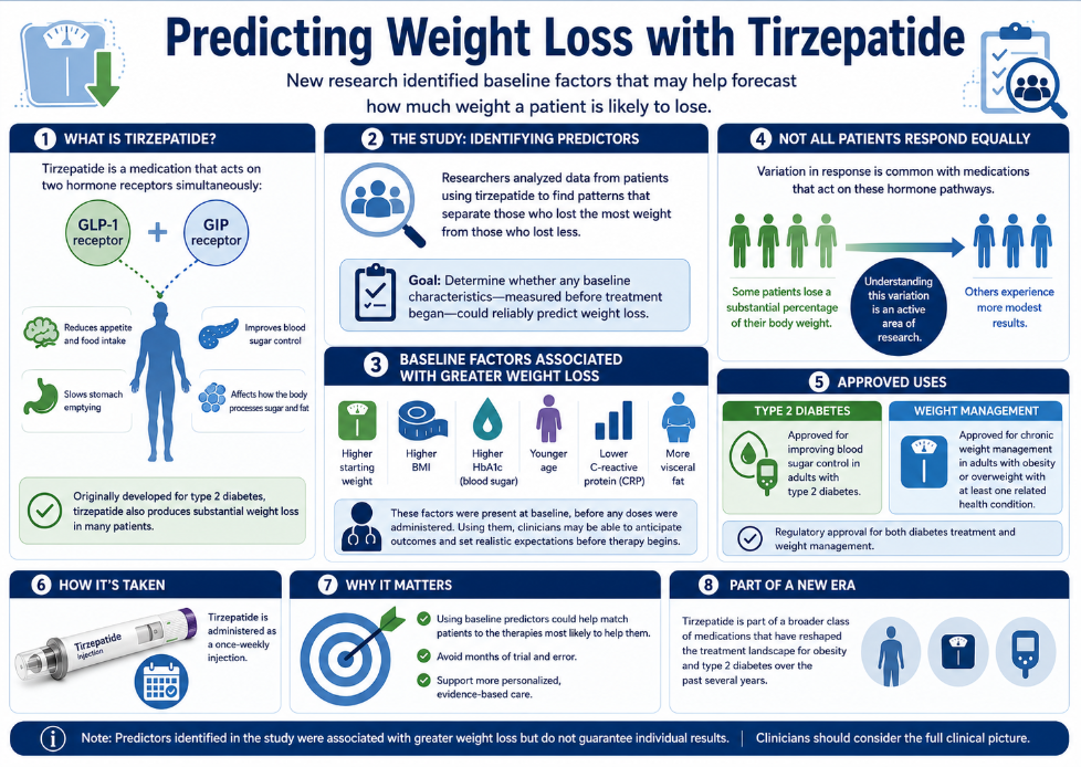 Researchers Identify Key Factors That Predict Weight Loss Success With Tirzepatide